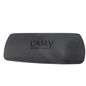 L’Amy Paris eyeglass case gray with black suede interior, excellent condition